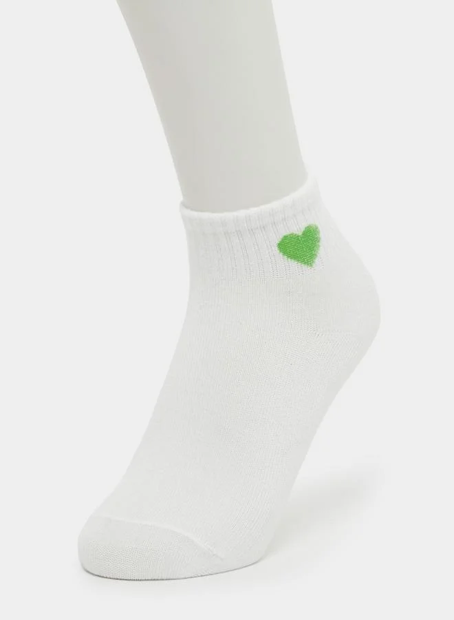 Styli Styli Set of 10 - Heart Embroidered Socks
