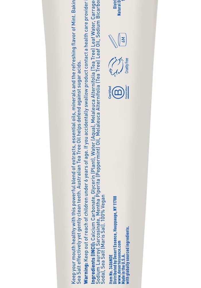 Desert Essence Tea Tree Oil Toothpaste - Mint - 6.25 Oz - Pack of 2 - Refreshing Taste for Deep Cleaning and Plaque Control - Image 3