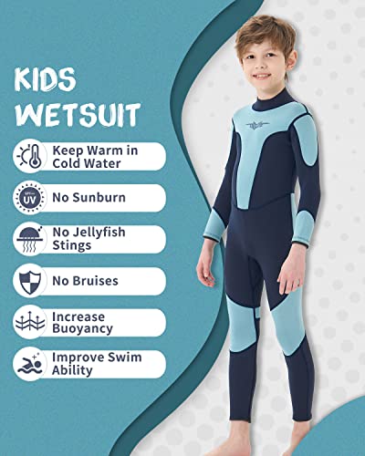 Seaskin Kids Wetsuit for Boys Girls Toddler 3mm Back Zip Thermal Swimsuits Size 6 - Image 3