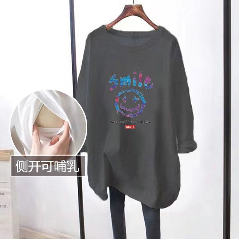 Breastfeeding Top Out Mom Fashionable Breastfeeding T-Shirt For Breastfeeding Wear Large Size - Image 4