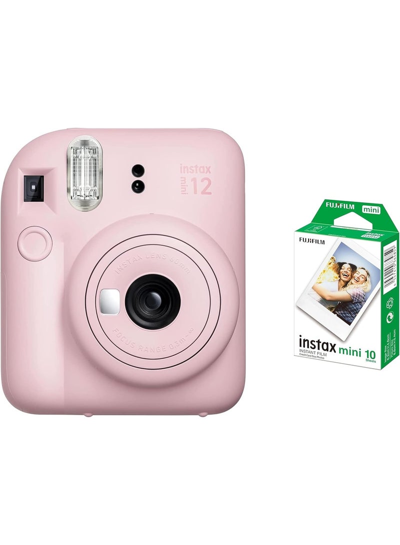 Instax Mini 12 Instant Camera - Blossom Pink + 1 Pack Film - Image 1