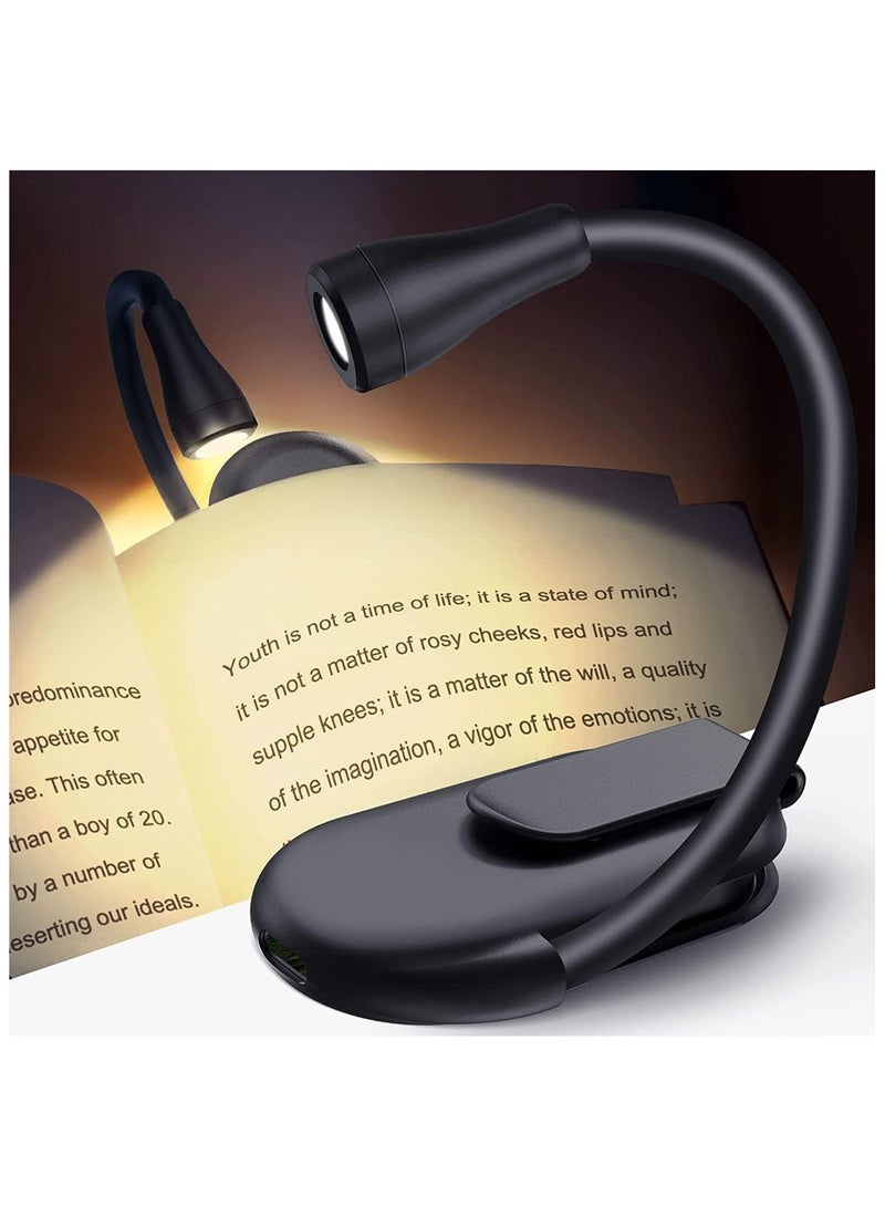 Book Light Reading Light Book Lamp for Reading in Bed, Ideal for Reading Lovers, Clip on LED BookLight Rechargeable USB Portable 3 Color Temperatures Stepless Dimming Small Book Accessories - Image 1