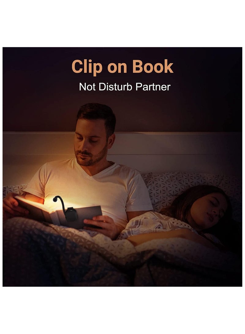 Book Light Reading Light Book Lamp for Reading in Bed, Ideal for Reading Lovers, Clip on LED BookLight Rechargeable USB Portable 3 Color Temperatures Stepless Dimming Small Book Accessories - Image 2