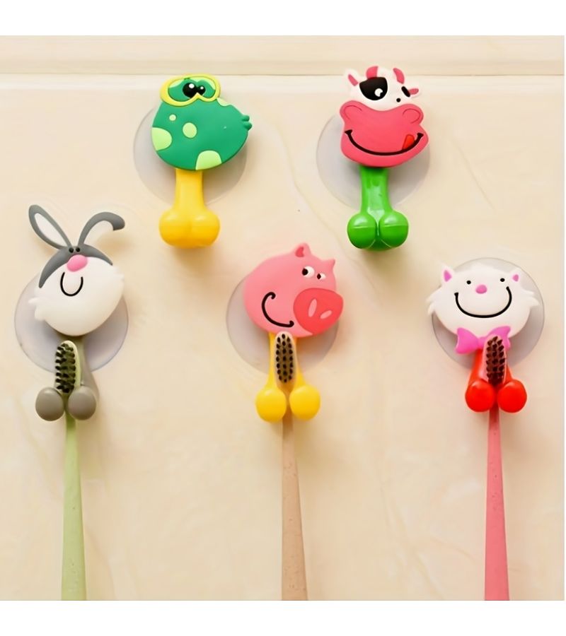 Kitten Cartoon Suction Cup Toothbrush Holder For Bathroom Wall Mount - Image 2