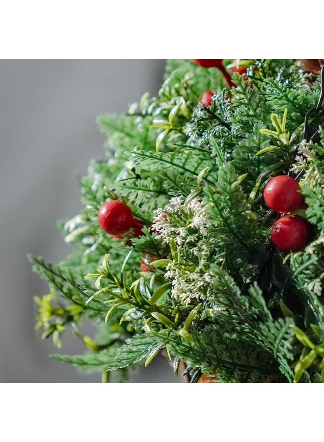 DANUBE HOME نبات صناعي معلق بسلة - نمط الصنوبر، نبات زينة مزيف للشرفة، المطبخ والديكور الداخلي، نباتات خضراء واقعية لمظهر طبيعي - أخضر - Image 2