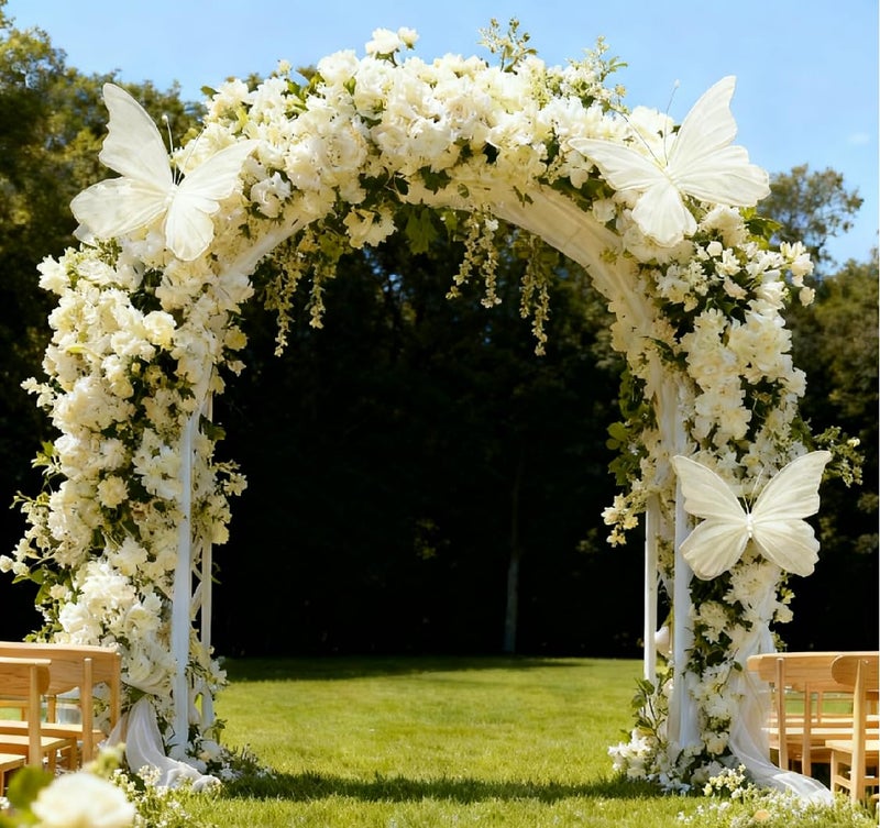 LCREATE LCREATE LCREATE 4 PCS Giant Artificial Butterfly Party Decorations 19.6inch 3D Silk Butterfly Hanging Wall Decorations for Baby Shower Decor Girls Women Birthday Party Wedding Homes Supplies (White（4PCS）) - Image 5