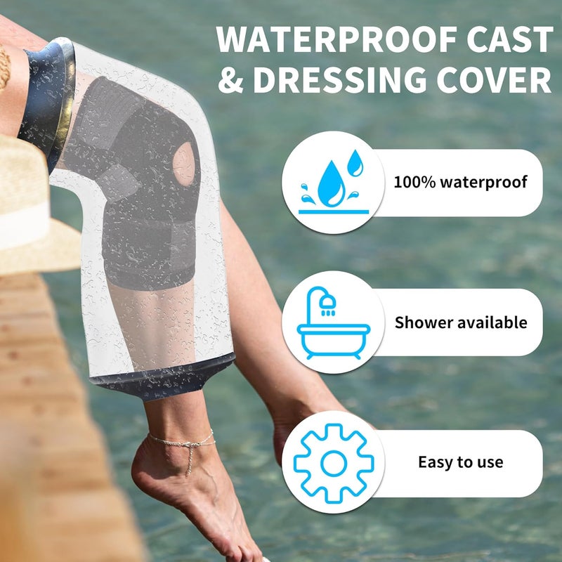 KEEFITT Knee Cast Cover for Shower Large Size, KT1180-L Waterproof Knee Surgery Shower Cover for Knee Replacement Surgery, ACL Surgery, Wound, Burns | Knee Cover for Showering After Surgery for Adults - Image 5