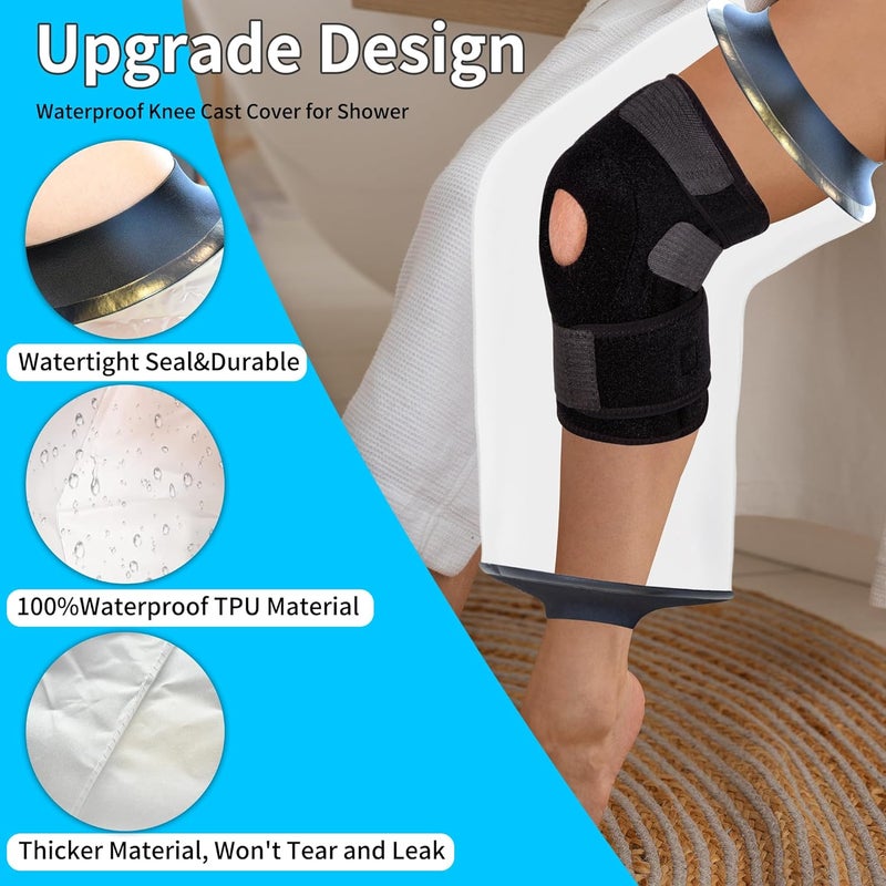 KEEFITT Knee Cast Cover for Shower Large Size, KT1180-L Waterproof Knee Surgery Shower Cover for Knee Replacement Surgery, ACL Surgery, Wound, Burns | Knee Cover for Showering After Surgery for Adults - Image 3