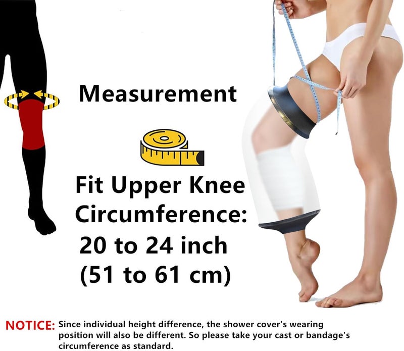 KEEFITT Knee Cast Cover for Shower Large Size, KT1180-L Waterproof Knee Surgery Shower Cover for Knee Replacement Surgery, ACL Surgery, Wound, Burns | Knee Cover for Showering After Surgery for Adults - Image 1