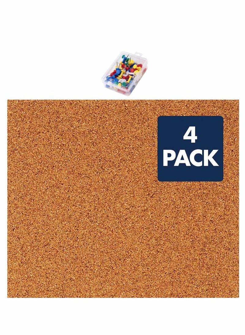 Self Adhesive Bulletin Boards 4Pcs 30cm Square Self Adhesive Felt Board Tiles with Push Pins Square Bulletin Board for Walls Felt Cork Pin Board for Pictures Photos Memos - Image 3