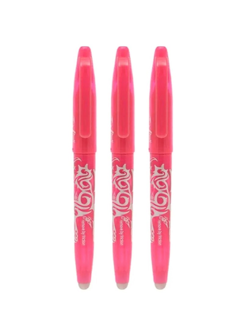 PILOT 3-Piece Frixion Erasable Ball Pen 0.7mm Tip Pink Ink - Image 1