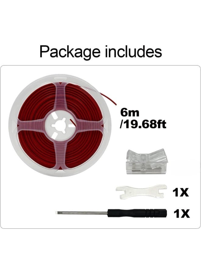 8-8mm Cob Led Strip Light Connectors 2 Pin, led Strip to Wire Solderless Transparent Track Lighting Adapter Connection with 19.68ft Led Wire Extension Cable for White Led Tape 12/24V - Image 2