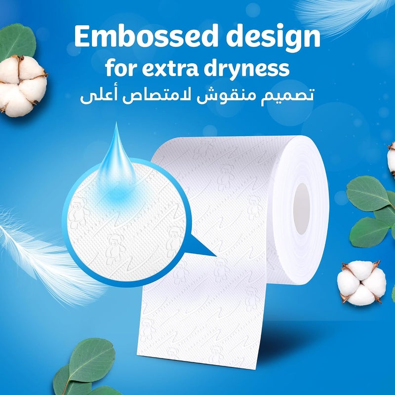 Kleenex ورق تواليت ناعم جاف، ثنائي الطبقة، 12 لفة × 200 ورقة، مناديل حمام منقوشة مع لمسة من القطن (عبوة من 2) - Image 4