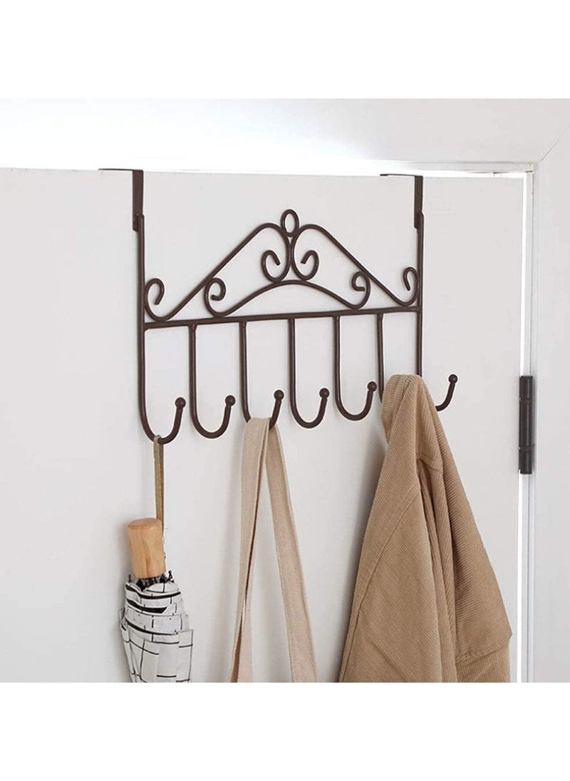 Wall Mounted Over Door Hanger for Clothes Bag Towel Rack Home Accessories 7 Hanger  - Image 1