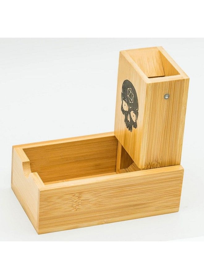 cusdie Bamboo Dice Tower Foldable Wooden Die Roller Castle Rolling Case For Dungeons And Dragons Board Game D&D Rpg  - Image 1