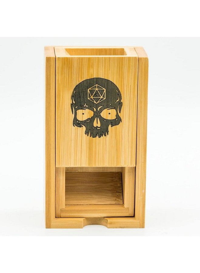 cusdie Bamboo Dice Tower Foldable Wooden Die Roller Castle Rolling Case For Dungeons And Dragons Board Game D&D Rpg  - Image 5