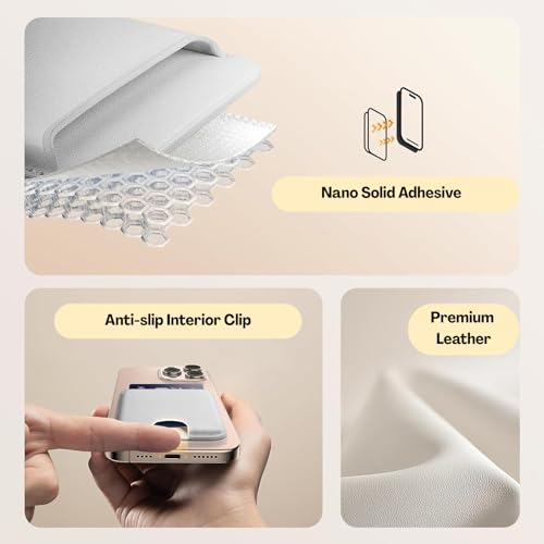 Flavizo MagSafe Card Holder Wallet Designed for iPhone 12/13/14/15 Series, Slim Magnetic Wallet with Strong Magnets, Secure Phone Card Case White. - Image 5