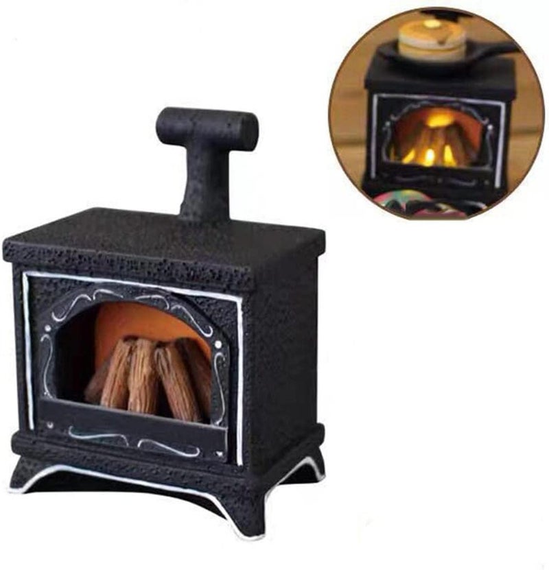 كلاراكو مدفأة LED لبيت الدمى، مشهد مصغر بمقياس 1/12، ديكور عيد الميلاد لبيت الدمى، أثاث مصغر - Image 5