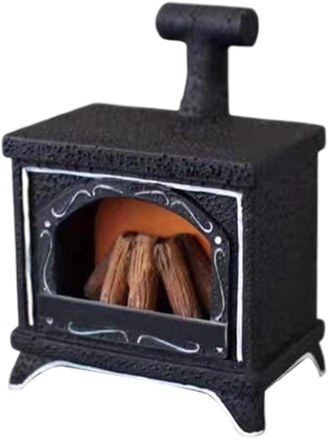 كلاراكو مدفأة LED لبيت الدمى، مشهد مصغر بمقياس 1/12، ديكور عيد الميلاد لبيت الدمى، أثاث مصغر - Image 3