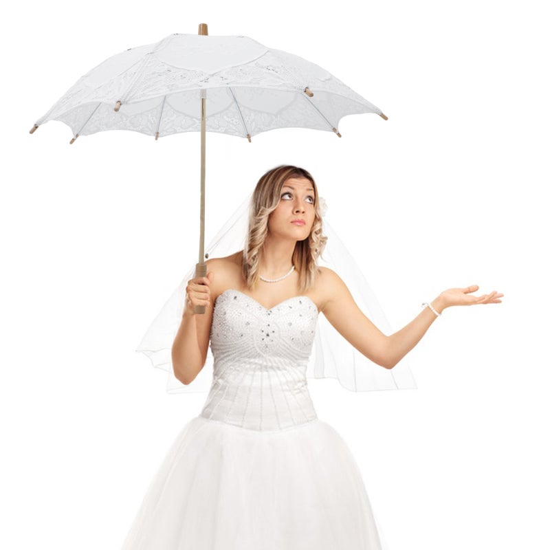 2pcs Wedding Bridal Umbrella Embroidery Lace Umbrella Decorative Umbrella Photography Prop - Image 5
