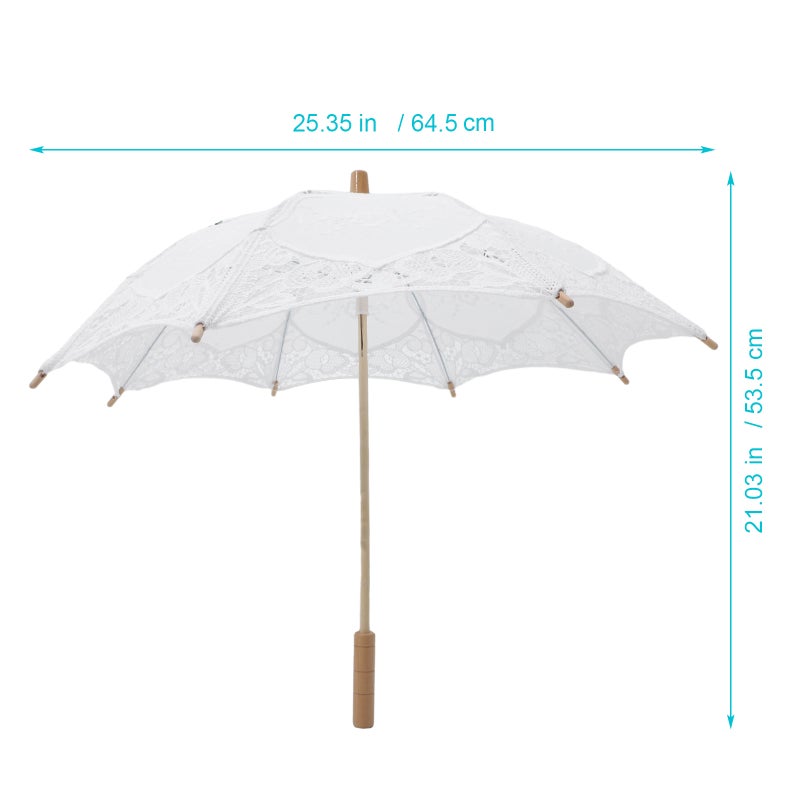 2pcs Wedding Bridal Umbrella Embroidery Lace Umbrella Decorative Umbrella Photography Prop - Image 2