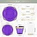 Bestluck 350PCS Clear Purple Plastic Plates for 50 Guests Disposable Plates with Gold Trim include 50 Dinner Plates 50 Dessert Plates 150 Gold Silverware 50 Cups 50 Napkins for Party Wedding - Image 4