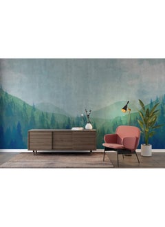 Home Gallery Foggy Mountain Forest Landscape  Fabric Wallpaper Covers An Area ​​Up To 4.2Mx3M With Adhesive  And Smoothing Tool  - Image 4