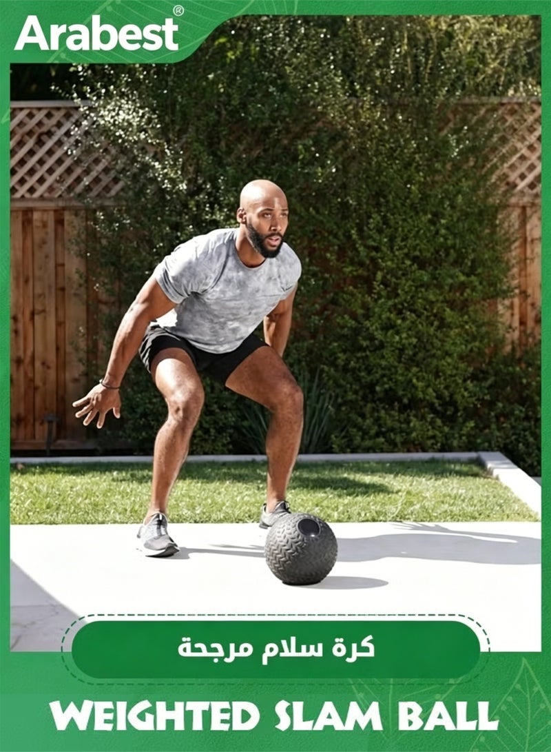 Arabest 3 KG Medicine Ball, Weighted Slam Balls, Tread Textured Grip Dead Weight Balls, Durable PVC Sand Filled Workout Ball for for Strength and Conditioning Exercises, Cardio and Core Strengthen - Image 5