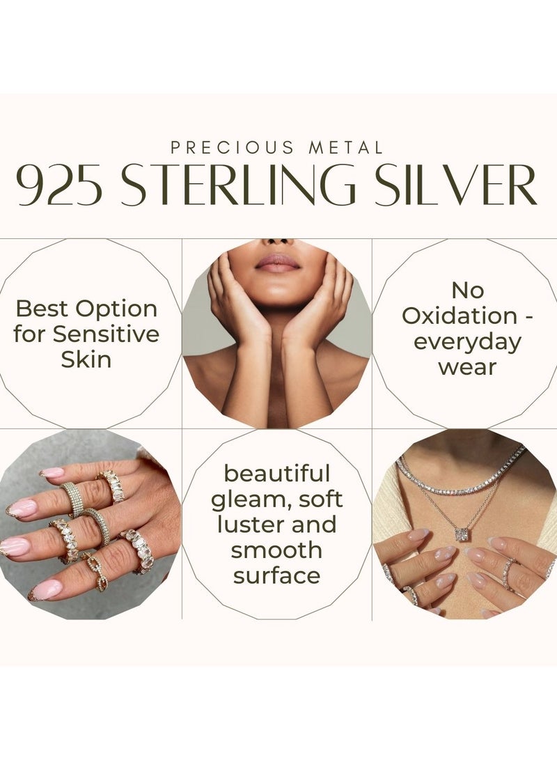 LAVEEN JEWELLERY 18k Gold and Rhodium Plated Ring | Crushed Ice Oval Cut Pavé Cross Ring | 925 Sterling Silver with 5A Cubic Zirconia Gemstone | Women Jewelry & Accessories - Image 4