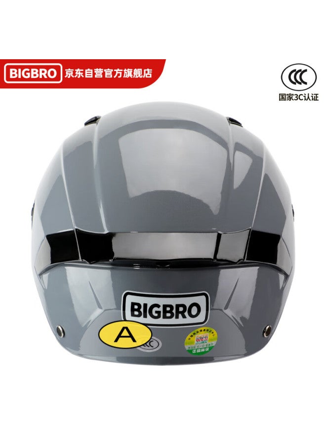 Bigbro 305 Cement Gray New National Standard 3c Certified Electric Motorcycle Riding Helmet, Uni, All-season, Sun Protection, For Electric Scooters, Summer Half Helmet - Image 3