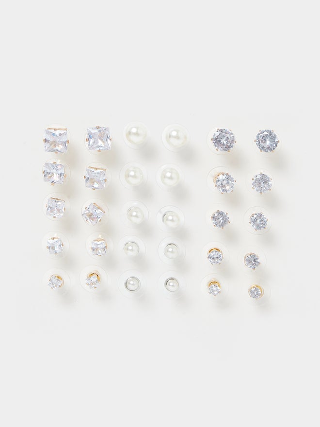 Styli Set of 15 -  Embellished Stud Earrings - Image 1