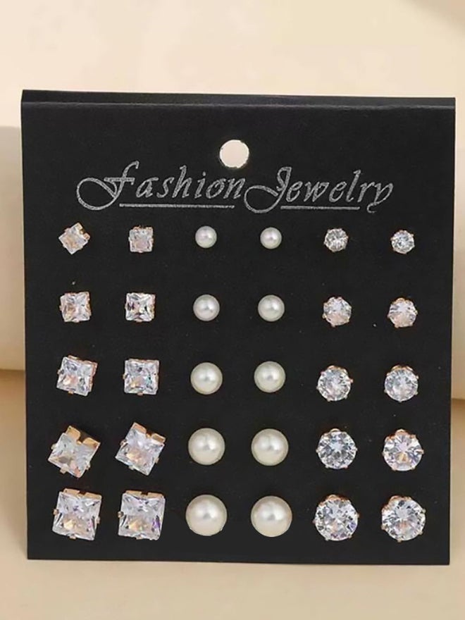 Styli Set of 15 -  Embellished Stud Earrings - Image 5