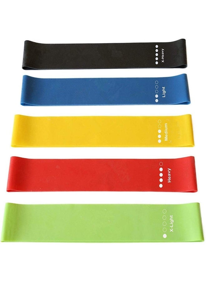بريمو بلس أشرطة تمارين مرنة 5 ألوان مصنوعة من المطاط لتمارين المقاومة واللياقة البدنية والاستطالة وتمارين اليوجا والشد للحصول على جسم رياضي وبناء العضلات - Image 3
