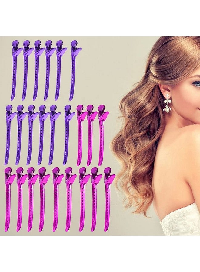 YOSOO 12Pcs Sectioning Clip Barrette Metal Duckbill Clip Hair Grip Clamps Salon Barber Hairdressing Styling Tools Purple - Image 5