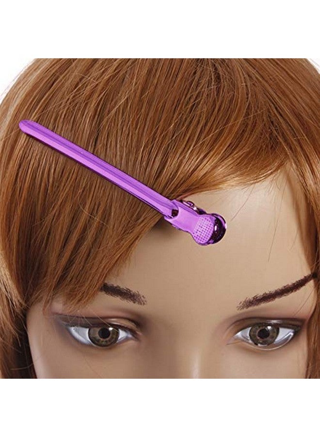 YOSOO 12Pcs Sectioning Clip Barrette Metal Duckbill Clip Hair Grip Clamps Salon Barber Hairdressing Styling Tools Purple - Image 3
