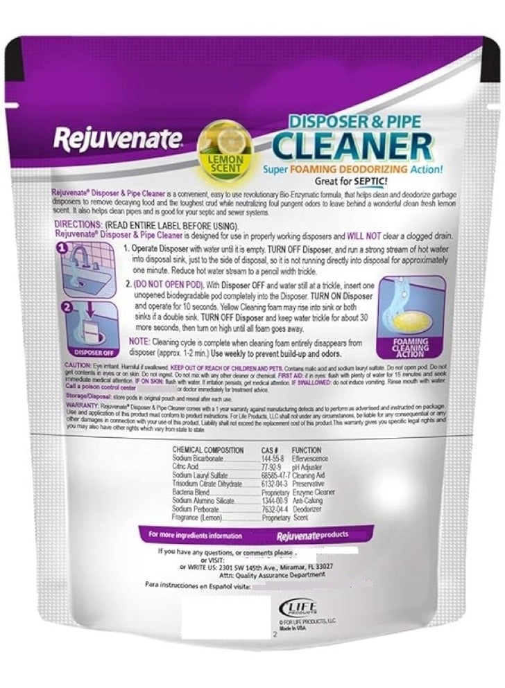 Rejuvenate Disposer And Pipe Cleaner Lemon Scent 6 Pods - Image 3