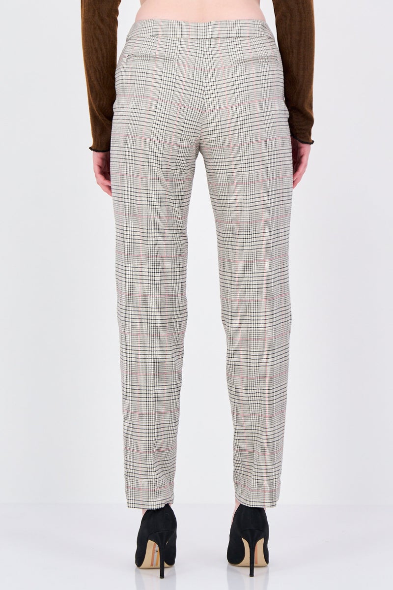ANNE KLEIN Women Regular Fit Checkered Straight Leg Pants, Multicolor - Image 4