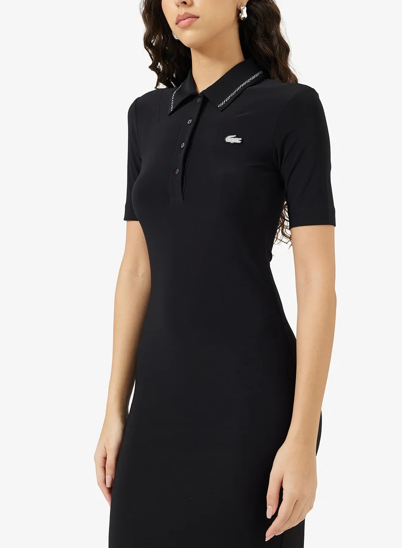LACOSTE Slim Fit Diamanté Accent Polo Dress