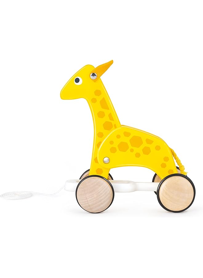 Hape Push And Pull Giraffe Wooden Pull Along Toy - Image 1