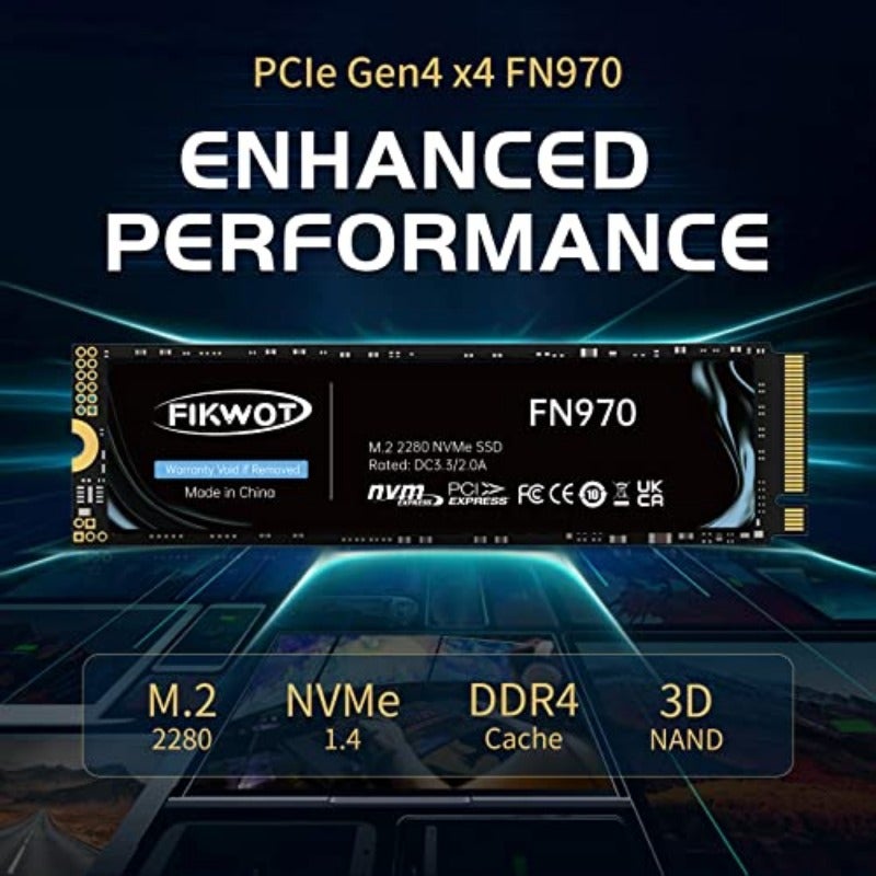 Fikwot 1TB SSD M.2 NVMe PCIe Gen4 Gaming SSD with Heatsink Up to 7400MB s Compatible with PS5 Configure DRAM Cache M.2 2280 Internal SSD- FN970 - Image 4