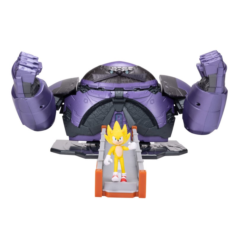 Sonic the Hedgehog 2 Movie Giant Eggman with Super Sonic 2.5" Action Figure Battle Playset - Image 1