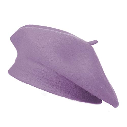 ZLYC Wool Beret Hat Classic Solid Color French Beret for Women (Lavender) - Image 4