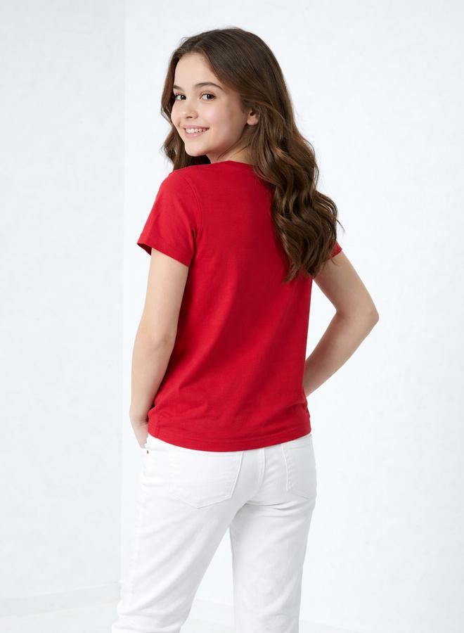 Polo Play Teen Girls Graphic Logo Crew Neck T-Shirt - Image 3