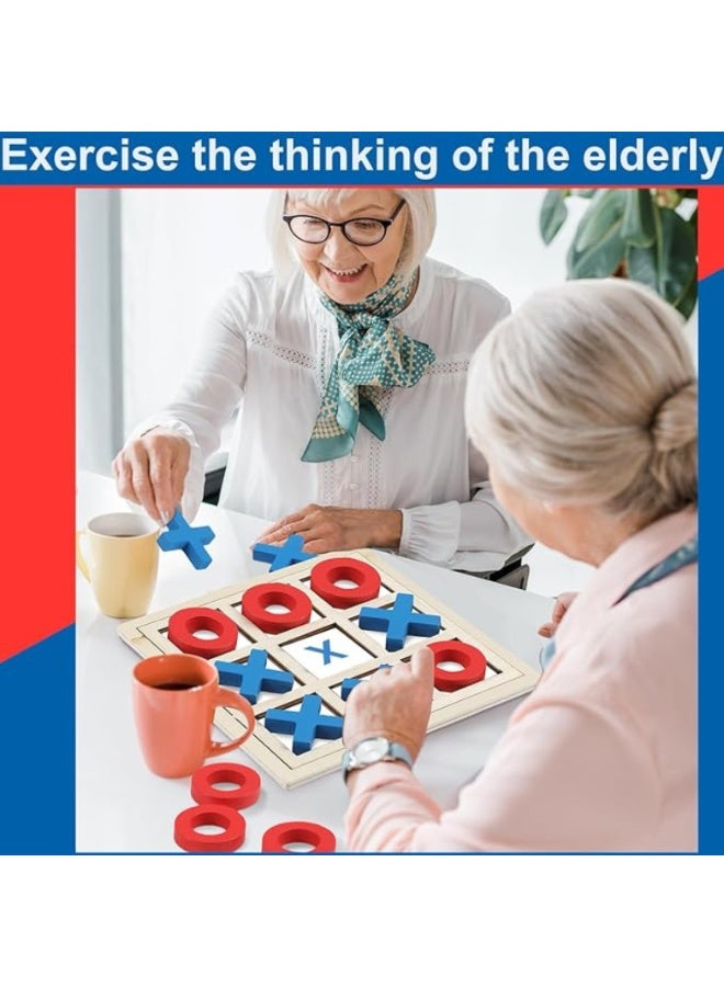 Wooden Tic Tac Toe Game for Kids & Adults – Classic XO Strategy Board Game Set with Colorful 3D Pieces – Montessori Brain Development Puzzle Toy for Family Fun, Travel & Learning - Image 5