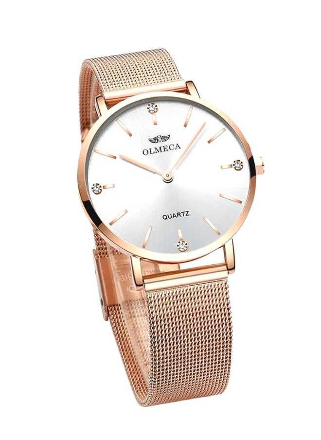 Olmeca Relojes de Mujer Cuarzo Analogico Relojes Minimalista Reloj Mujer con Banda de Malla Vestido Mujer Reloj de Pulsera  - Image 1