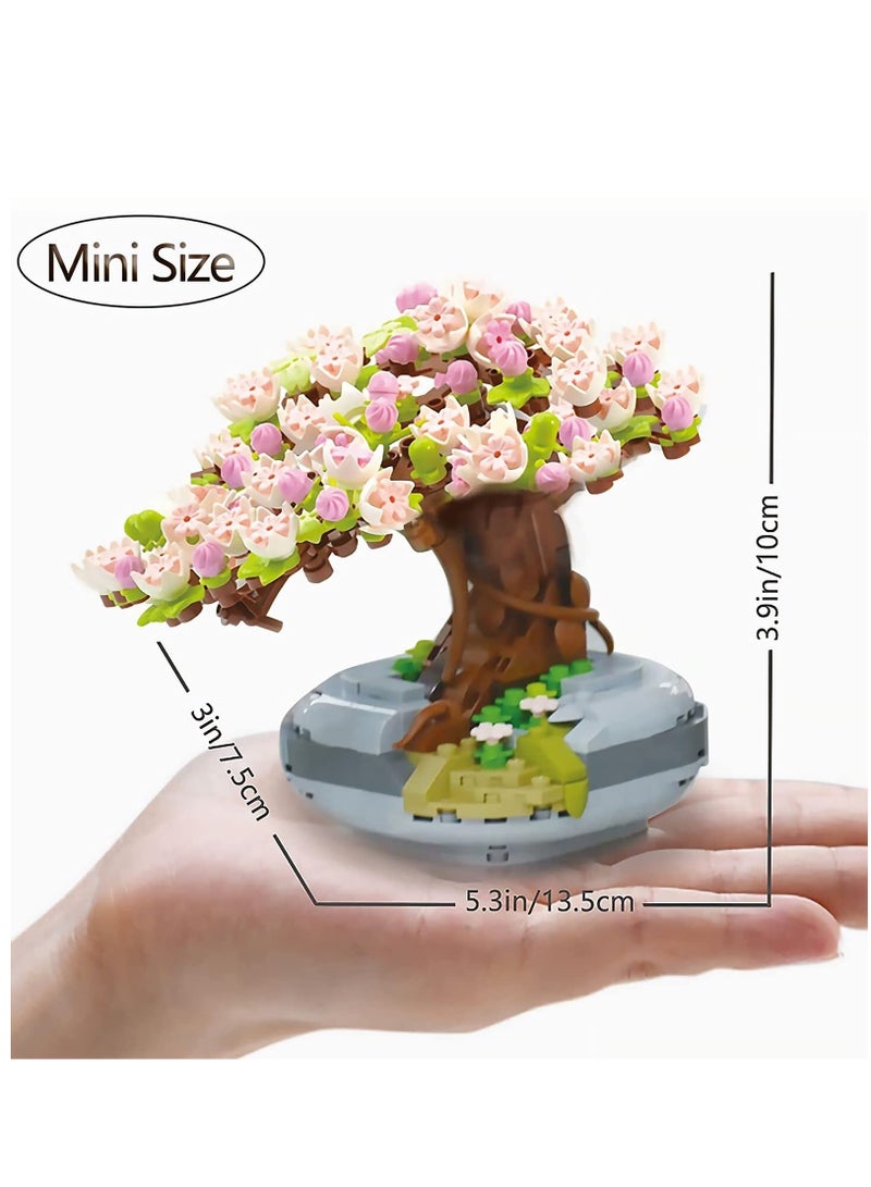 SOLARAE Cherry Blossom Bonsai Tree Building Set for Girls,  Mini Building Blocks Kit with 426pcs, Sakura Tree House - Perfect Gift for Kids and Adults. - Image 2