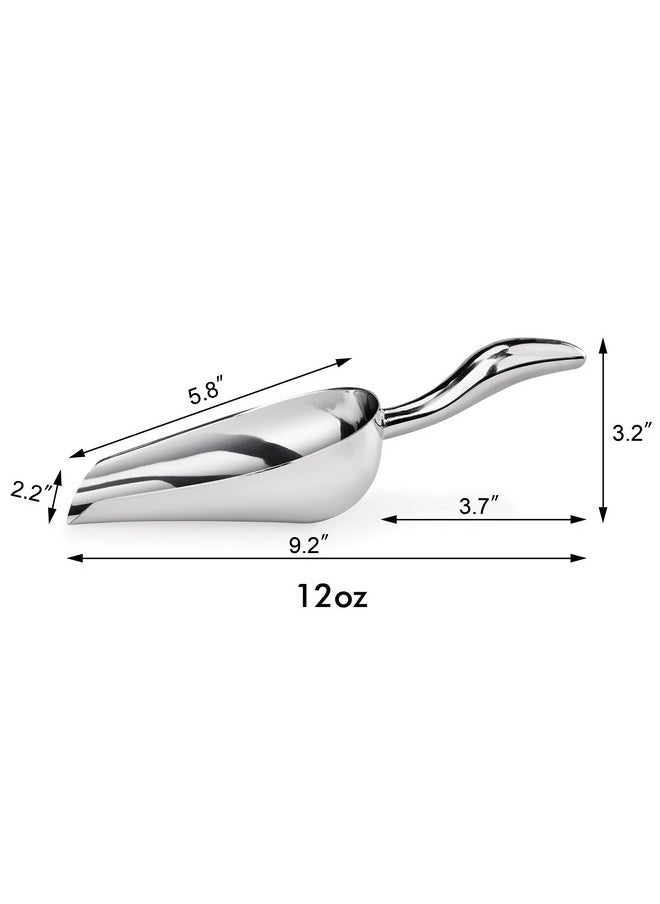 New Star Foodservice New Star Foodservice 1028515 Stainless Steel Bar Ice Flour Utility Scoop, 12-Ounce  - Image 2