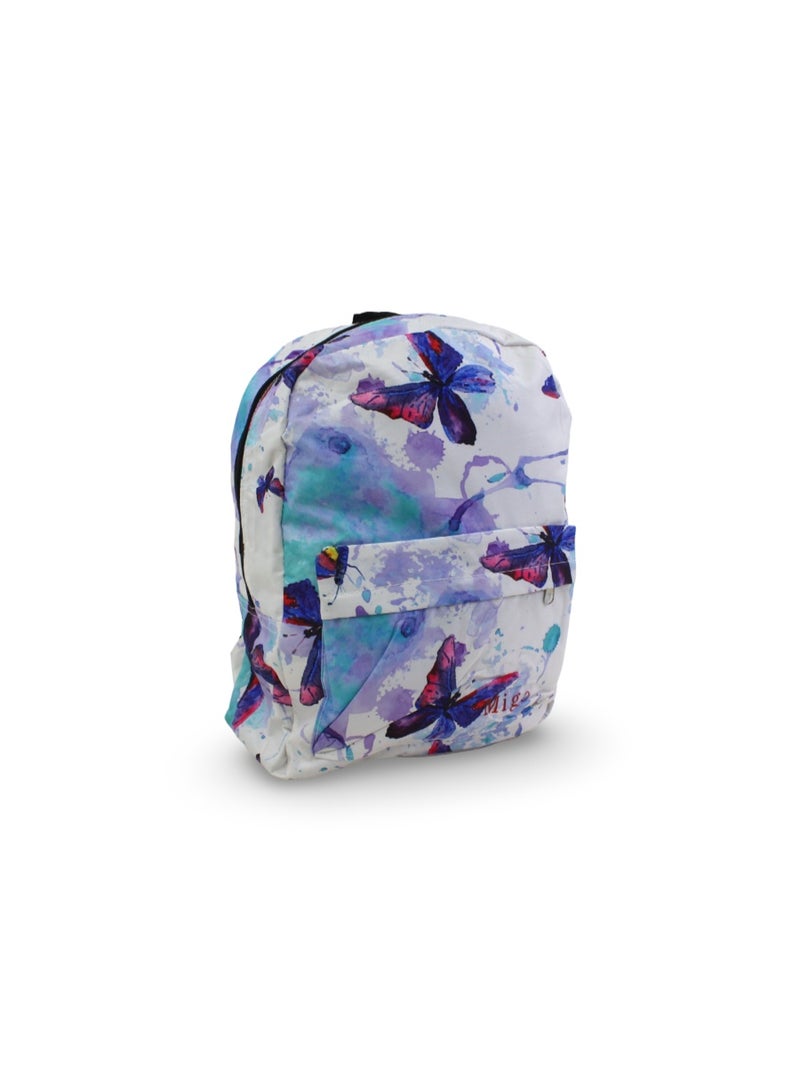 Migo Butterflies Backpack 16 Inches – White - Image 1