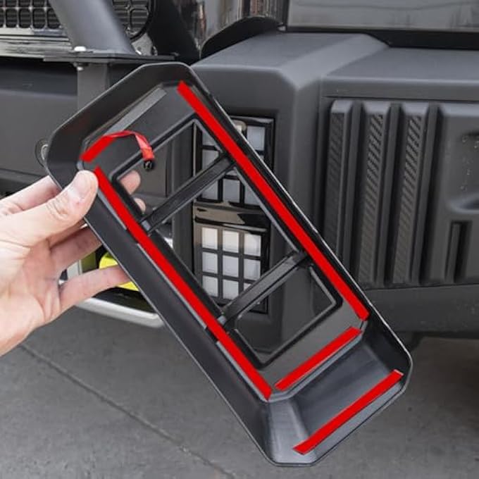 ريحني ملحقات خارجية للسيارة مناسبة لشيري جيتور ترافيلار T2 2023-2025، مصابيح الضباب الأمامية الخلفية، غطاء تقليم، قطعتان من مصابيح الضباب الأمامية ABS باللون الأسود اللامع - Image 4