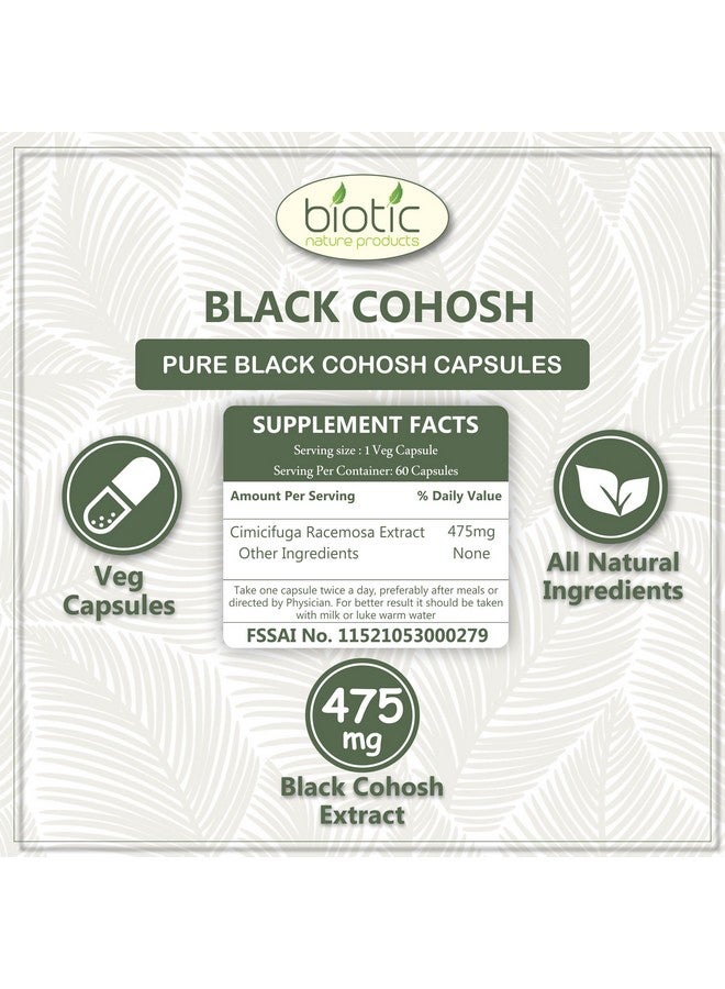 Biotic Black Cohosh Extract Capsules - 475mg - 60 Veg Capsules - Image 4